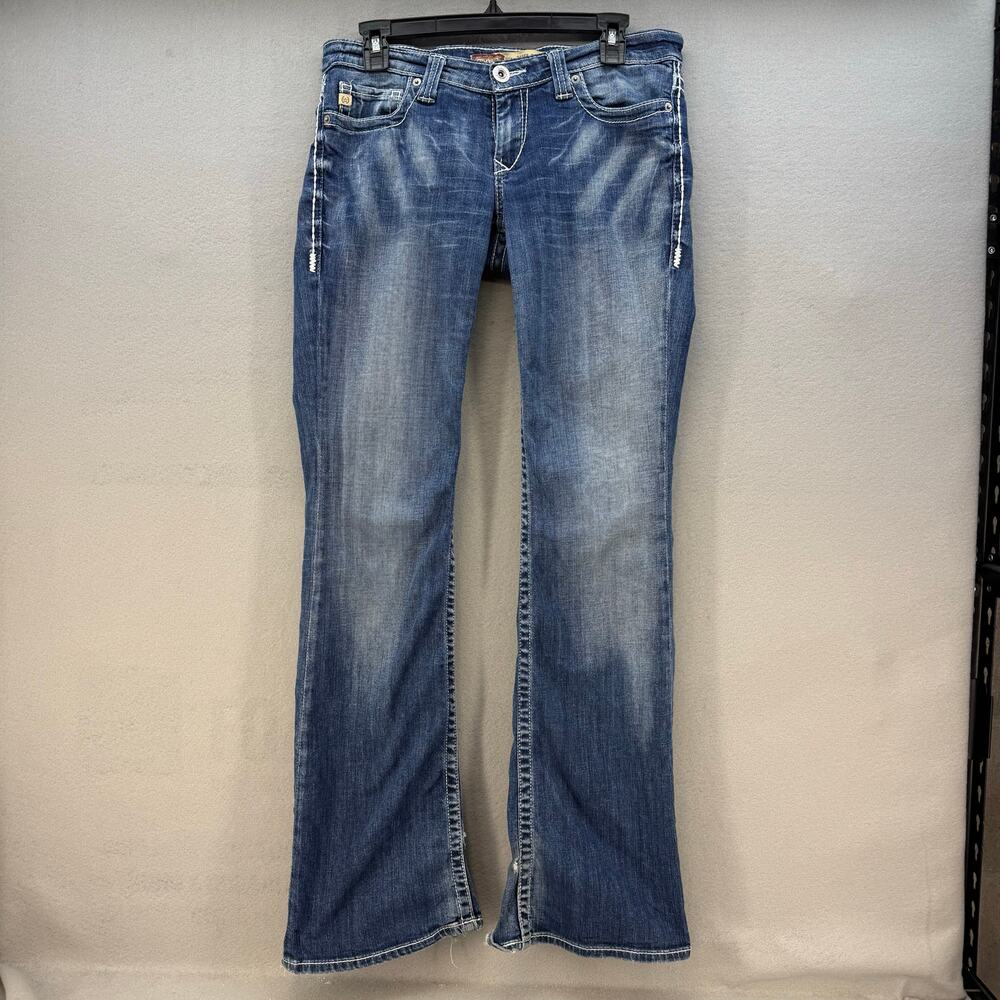 Big Star Jeans Women's 28L (6) Blue Casey K Low Rise Fit Boot Cut Preppy Western